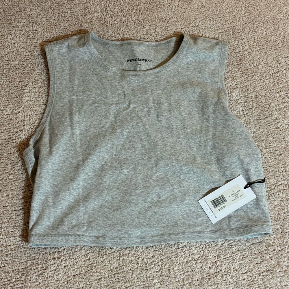 NWT WeWoreWhat Grey Cropped Muscle Tank